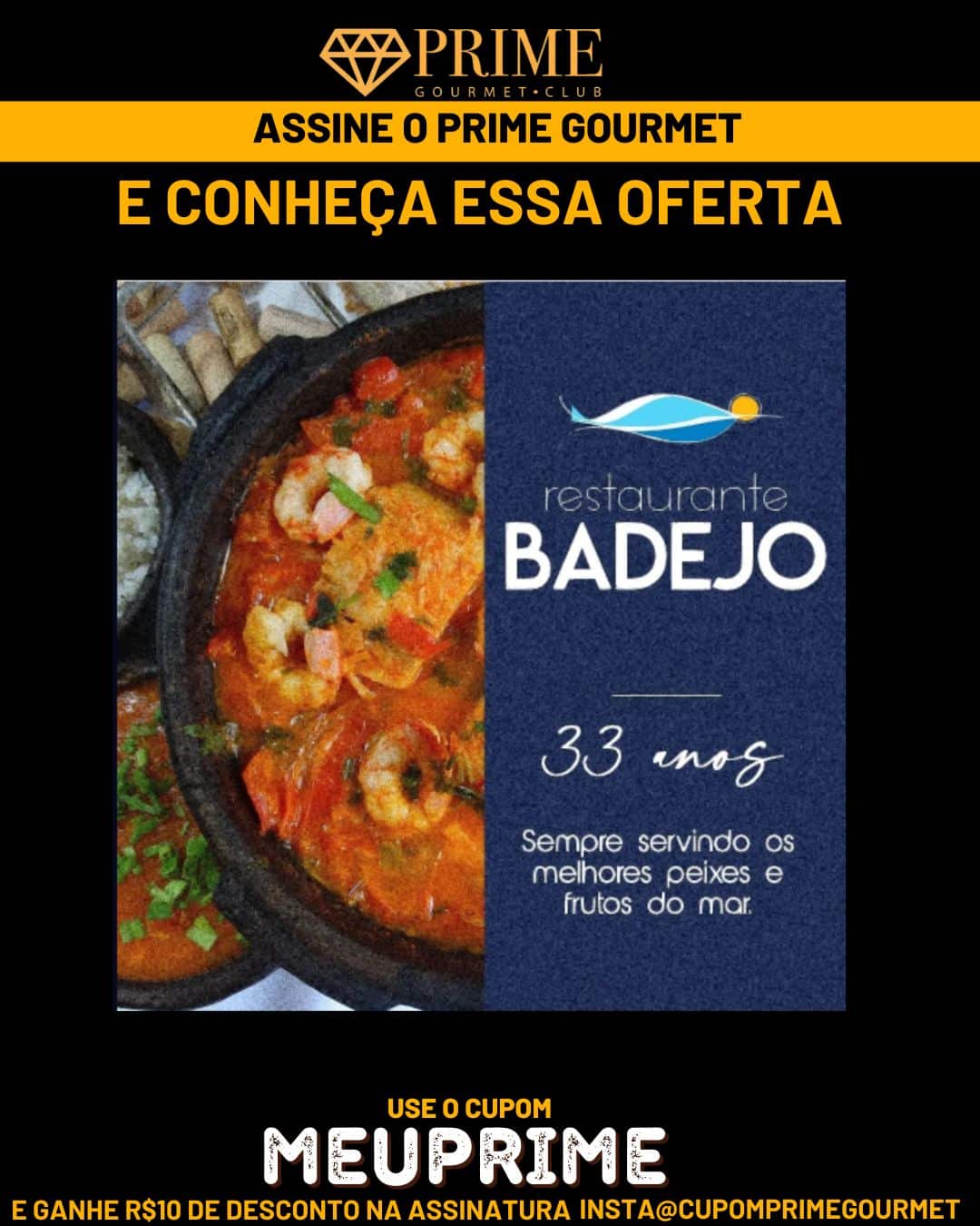 Imagem promocional para assinar Prime Gourmet Badejo