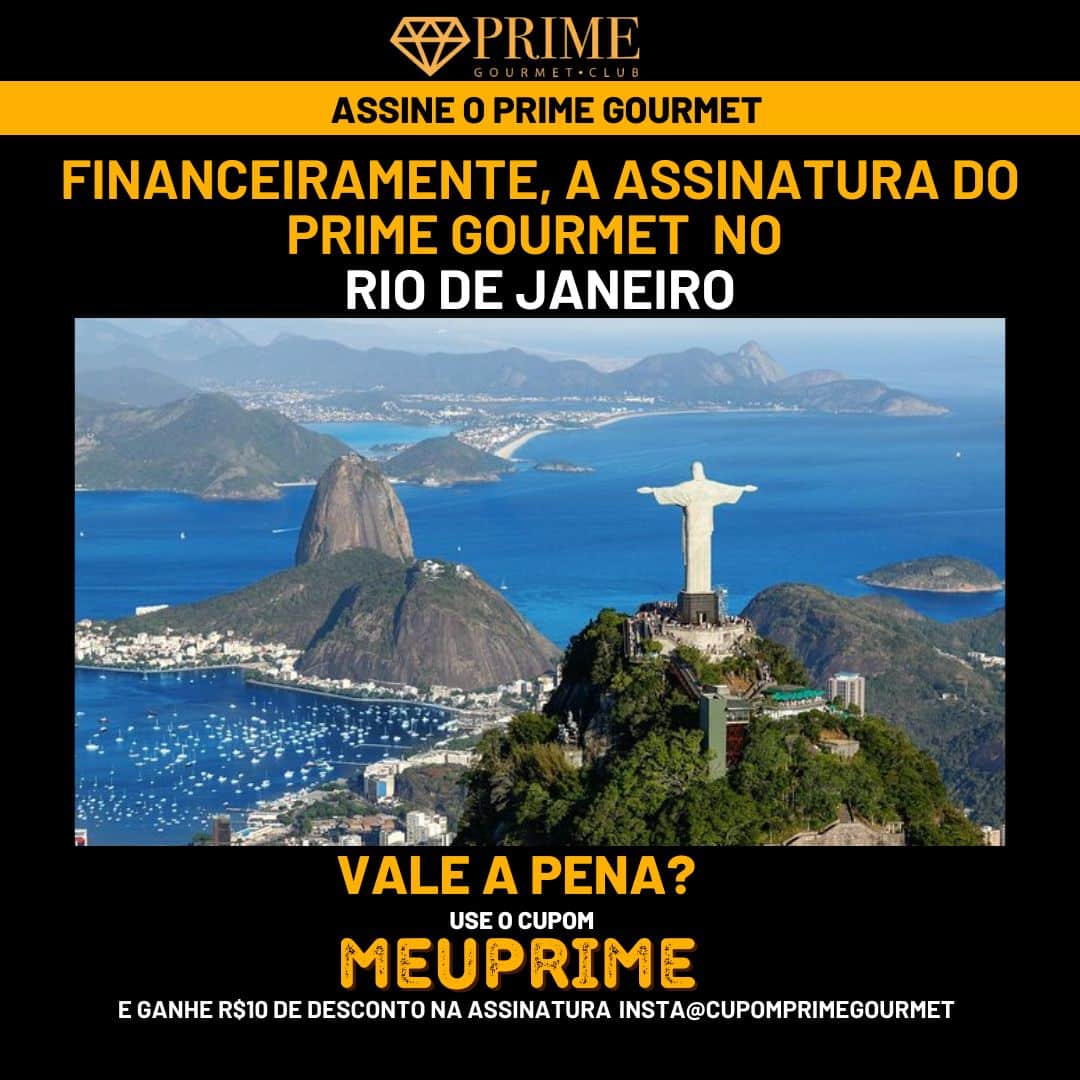 Vista aérea do Rio de Janeiro com promoção Prime Gourmet.