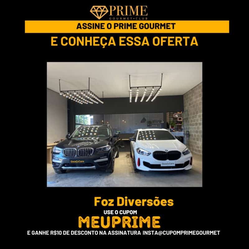 Promoção Prime Gourmet com carros BMW.