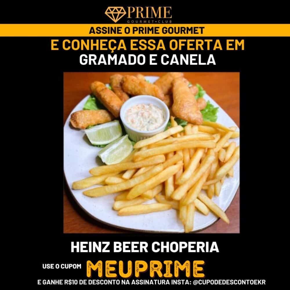 Oferta Prime Gourmet em Gramado, batatas e petiscos.