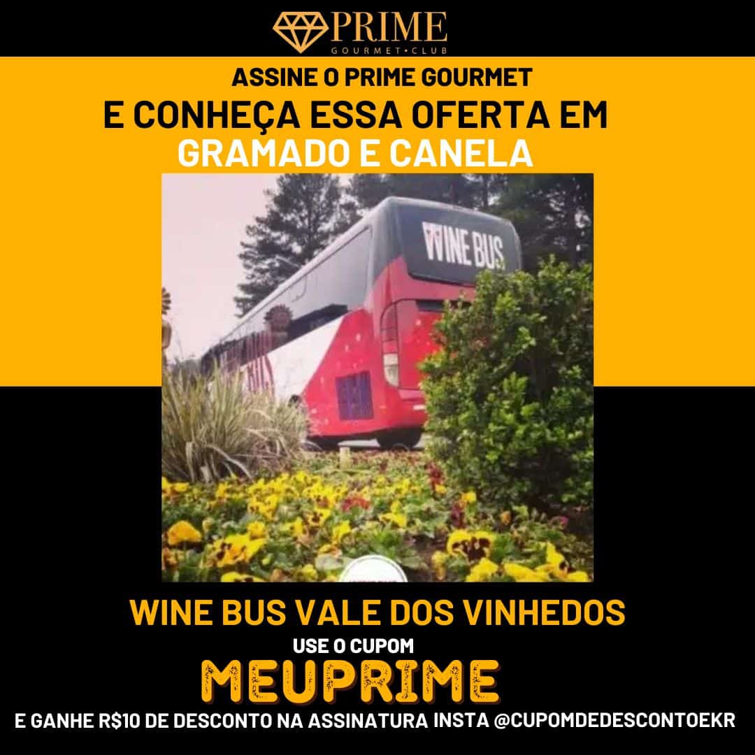 Ônibus turismo Wine Bus em Gramado e Canela.