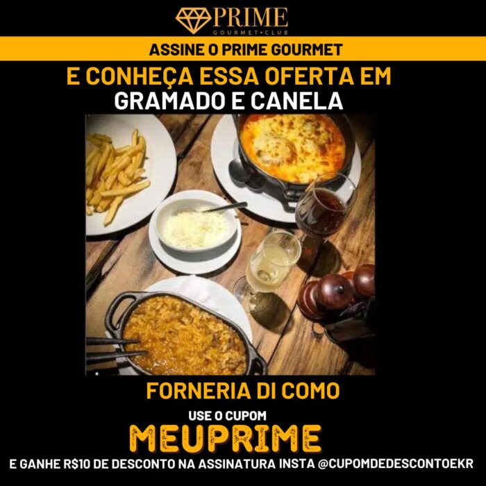 Comida italiana da Fornéria di Como com desconto Prime Gourmet.