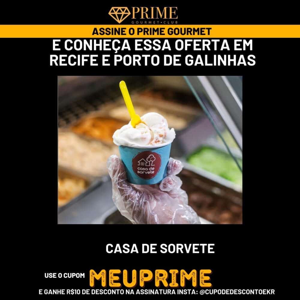 Sorvete artesanal com oferta Prime Gourmet Recife.