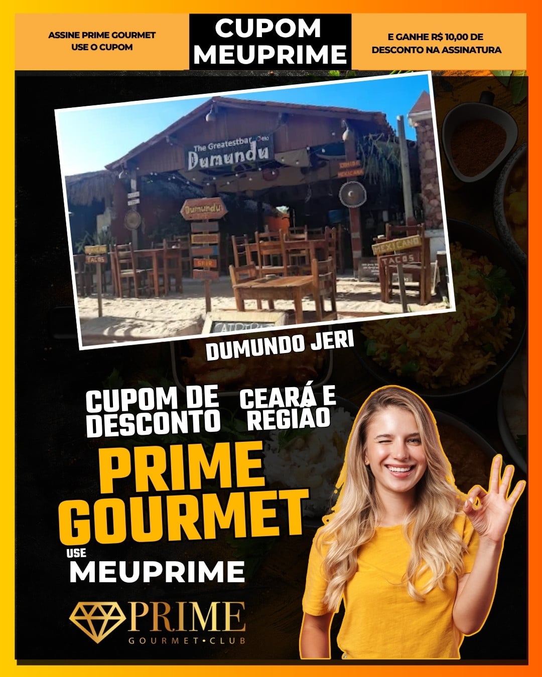 cupom de desconto prime gourmet ceará use meuprime dumundo jeri