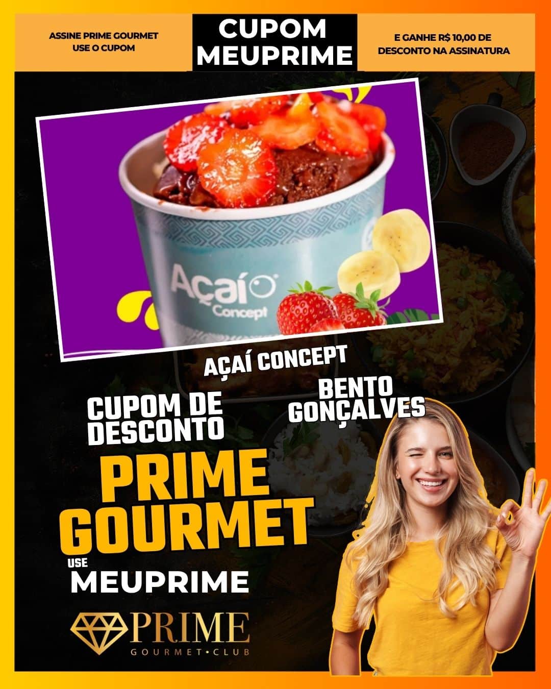 cupom desconto prime gourmet use meu prime açaí concept