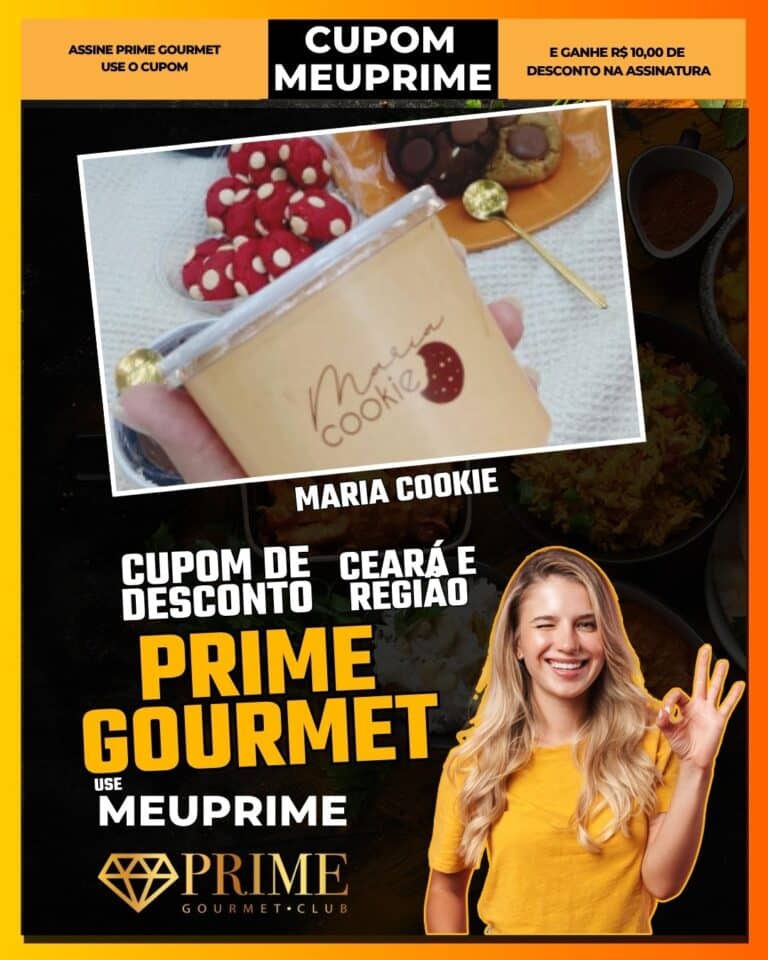 Maria Cookie,Cookie,Fortaleza,Ceará,Confeitaria,Prime Gourmet,Desconto,Cupom,MEUPRIME,Doce,Artesanal,Sobremesa,Onde Comer Fortaleza,Prime Gourmet Fortaleza