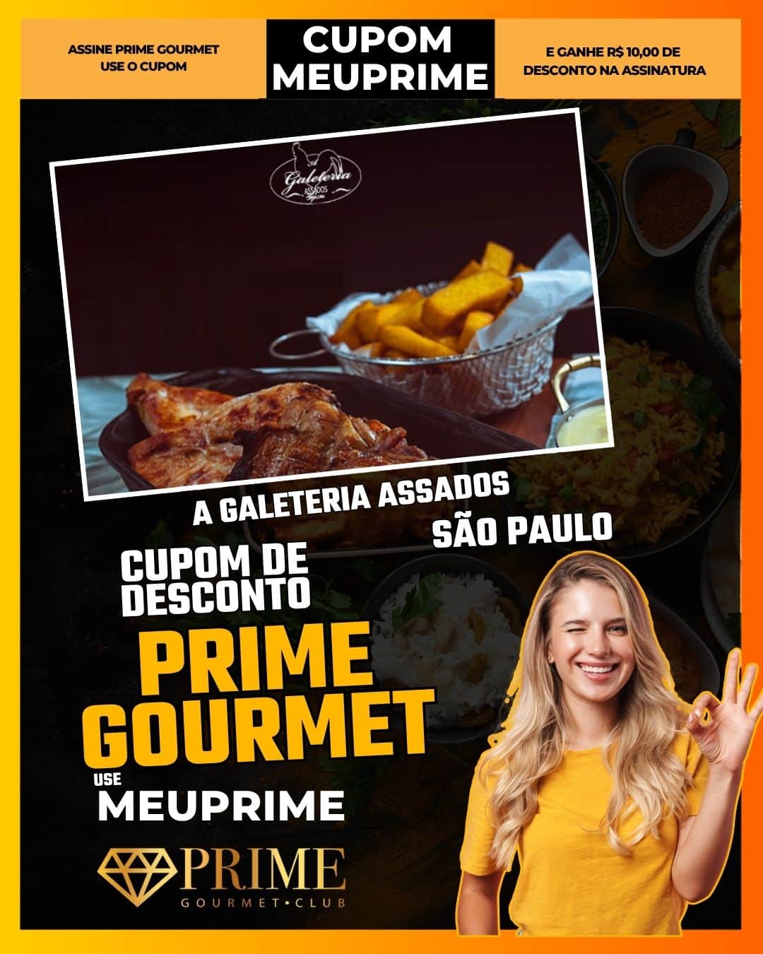 cupom desconto prime gourmet use meu prime a galeteria assados