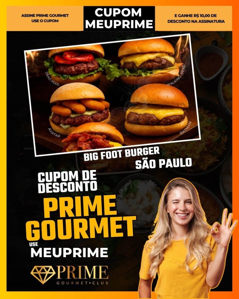 cupom desconto prime gourmet use meu prime abc big foot burger