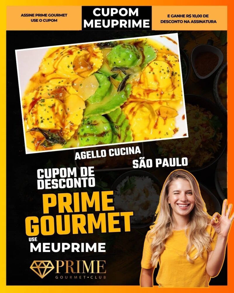 cupom desconto prime gourmet use meu prime agello cucina
