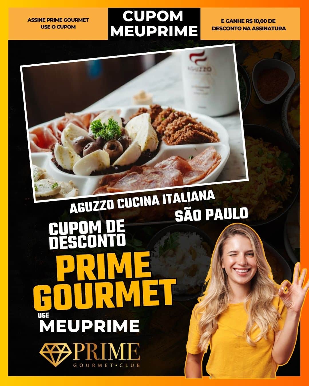 cupom desconto prime gourmet use meu prime aguzzo cucina italiana