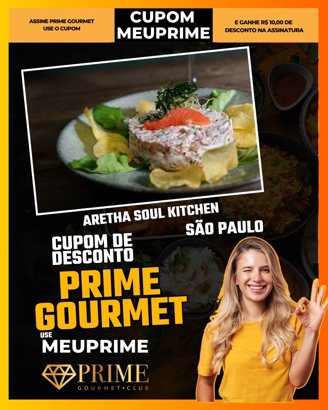 cupom desconto prime gourmet use meu prime aretha soul kitchen