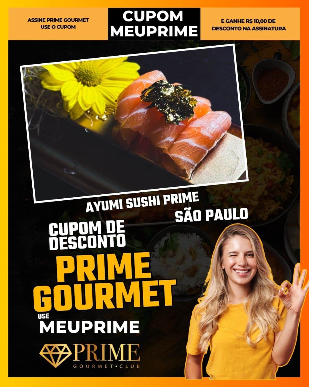 cupom desconto prime gourmet use meu prime ayumi sushi prime