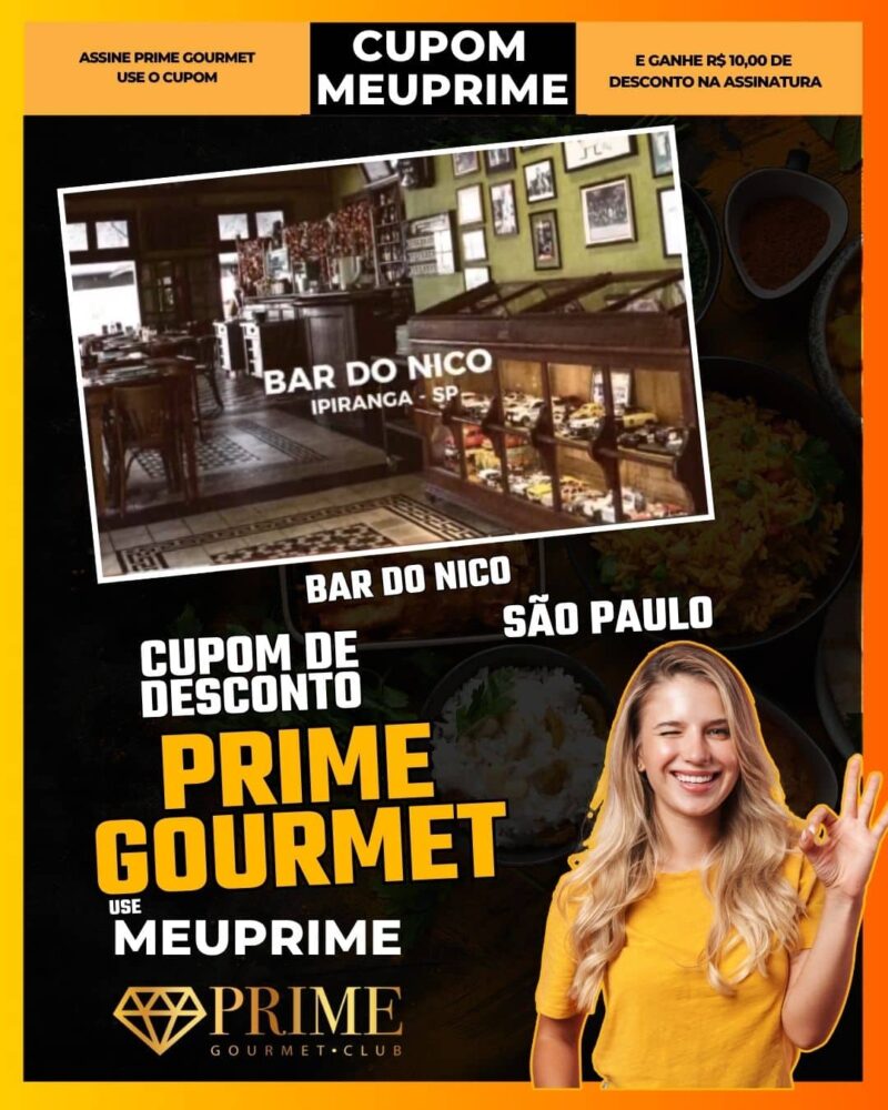 cupom desconto prime gourmet use meu prime bar do nico
