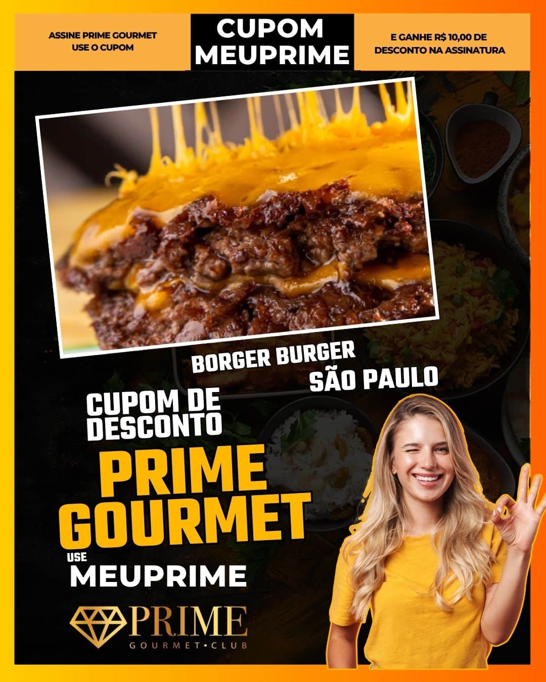 cupom desconto prime gourmet use meu prime borger burger