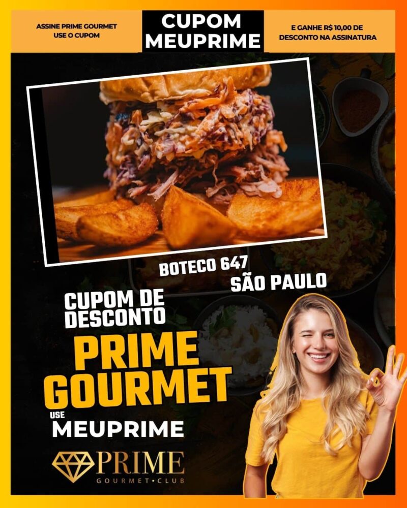 cupom desconto prime gourmet use meu prime boteco 647