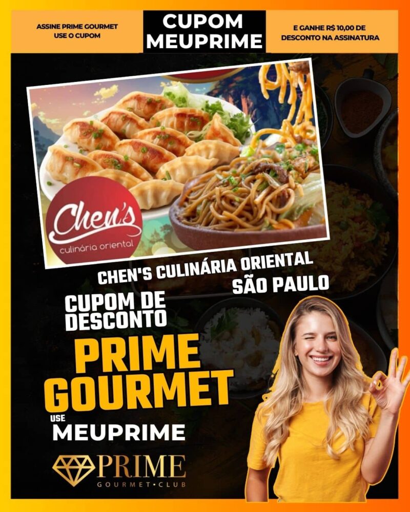 cupom desconto prime gourmet use meu prime chen's culinária oriental