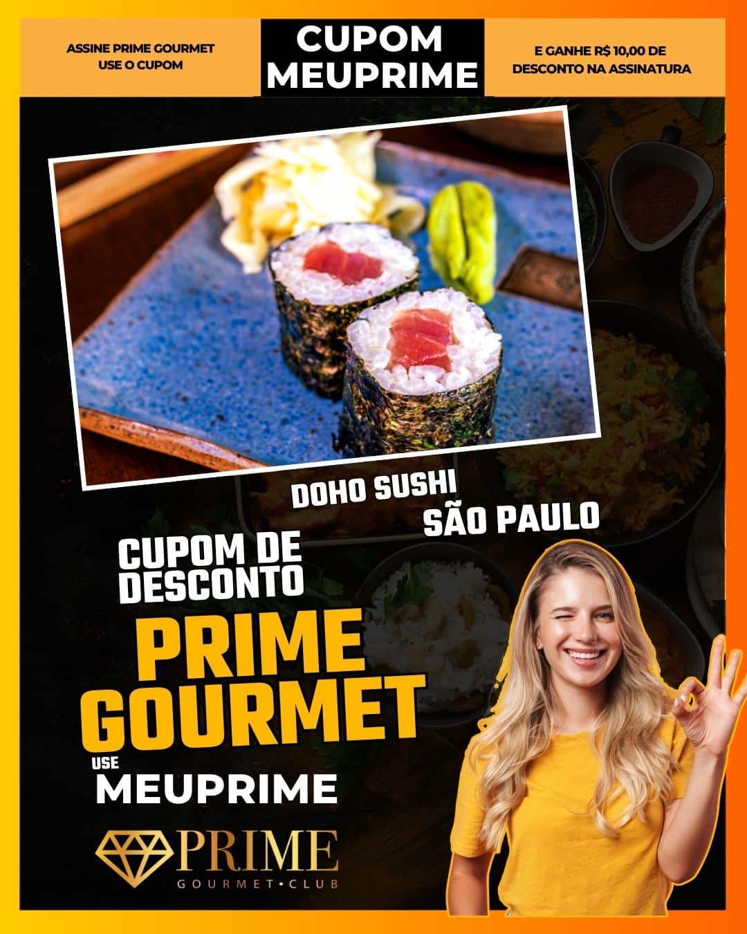 cupom desconto prime gourmet use meu prime doho sushi