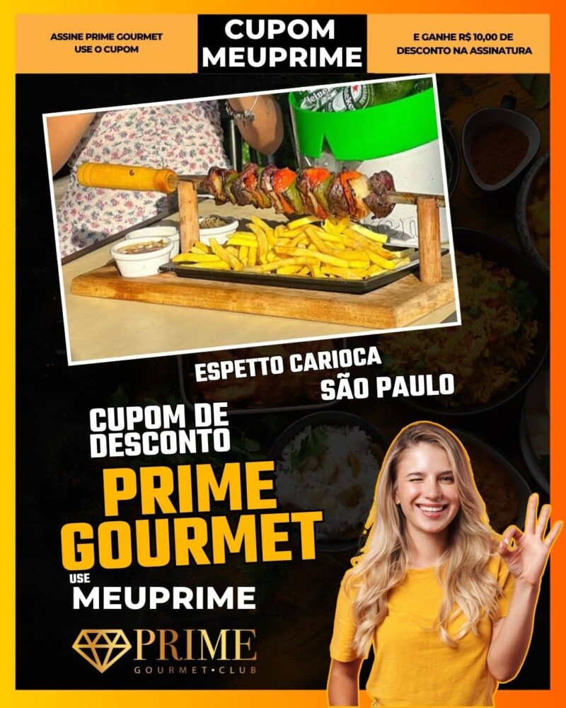 cupom desconto prime gourmet use meu prime espetto carioca