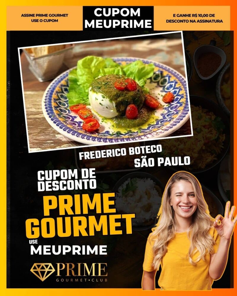 cupom desconto prime gourmet use meu prime frederico boteco