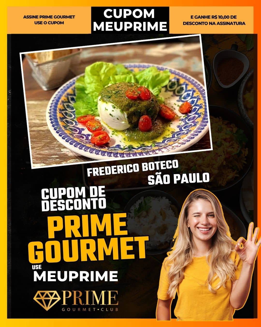 cupom desconto prime gourmet use meu prime frederico boteco