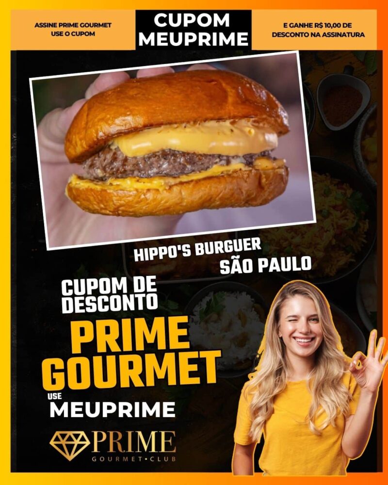 cupom desconto prime gourmet use meu prime hippo's burguer