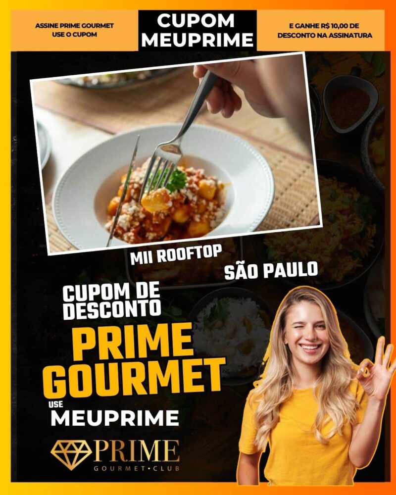 cupom desconto prime gourmet use meu prime mii rooftop