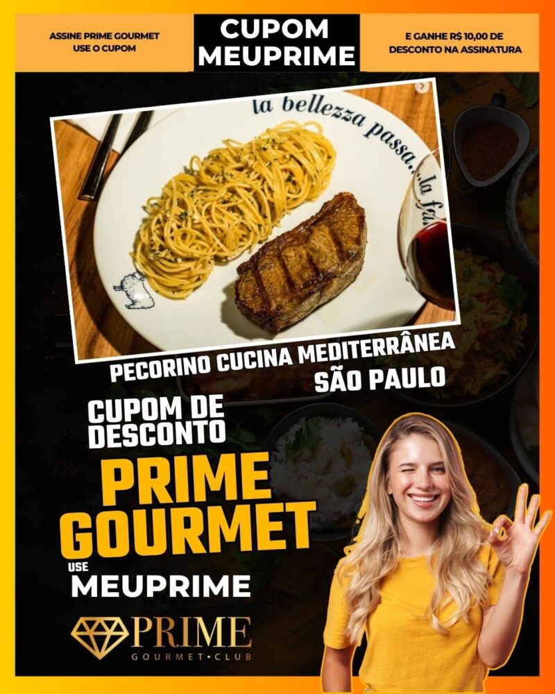 cupom desconto prime gourmet use meu prime sao paulo pecorino cucina mediterrânea