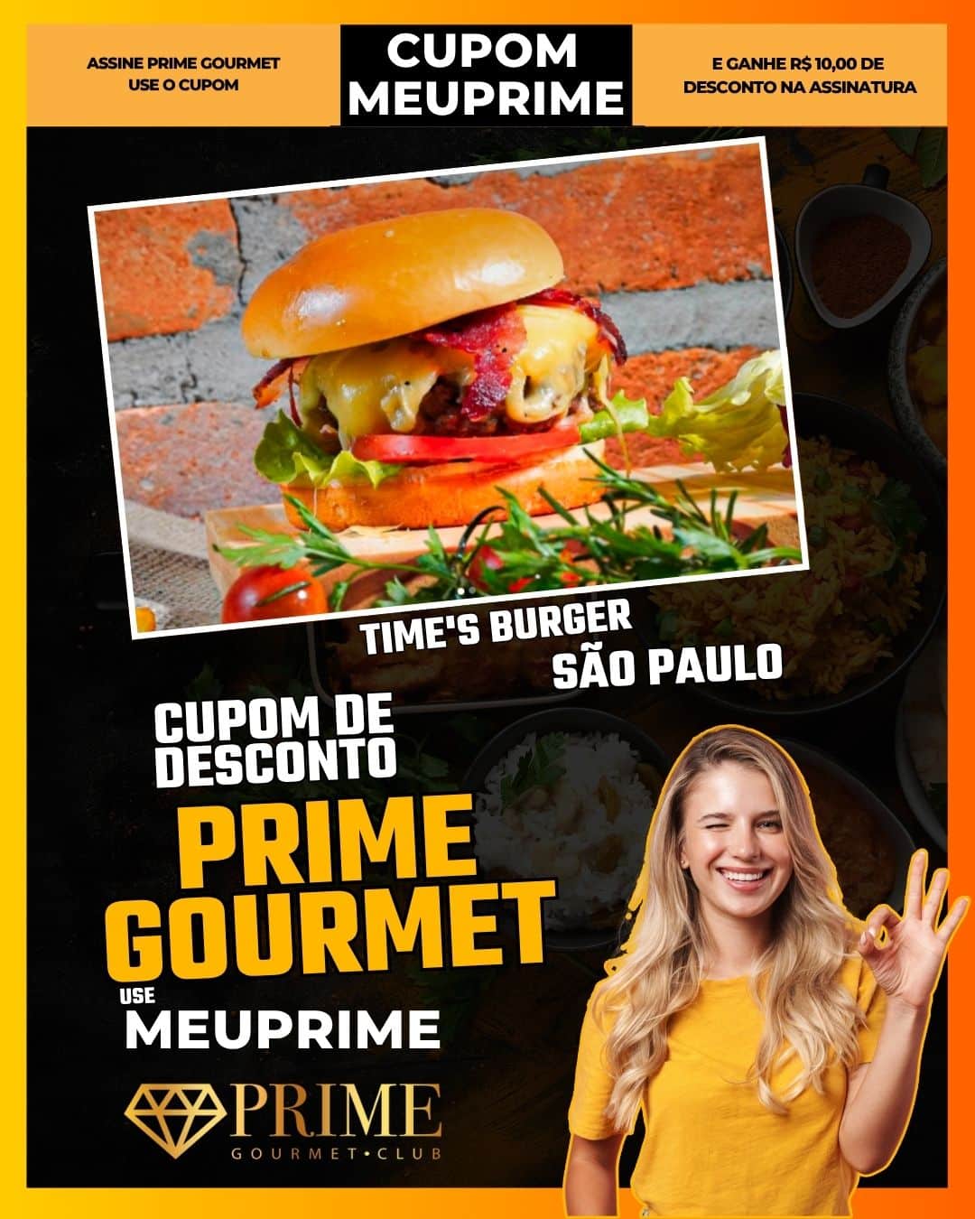cupom desconto prime gourmet use meu prime sao paulo time's burger