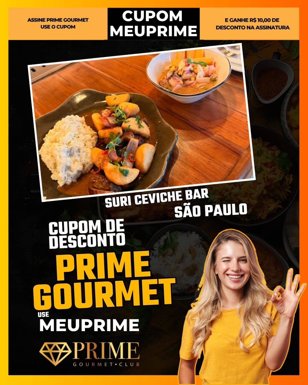 cupom desconto prime gourmet use meu prime suri ceviche bar