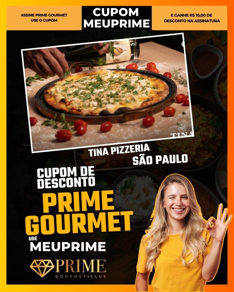 cupom desconto prime gourmet use meu prime tina pizzeria