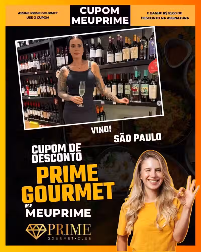 cupom desconto prime gourmet use meu prime vino!