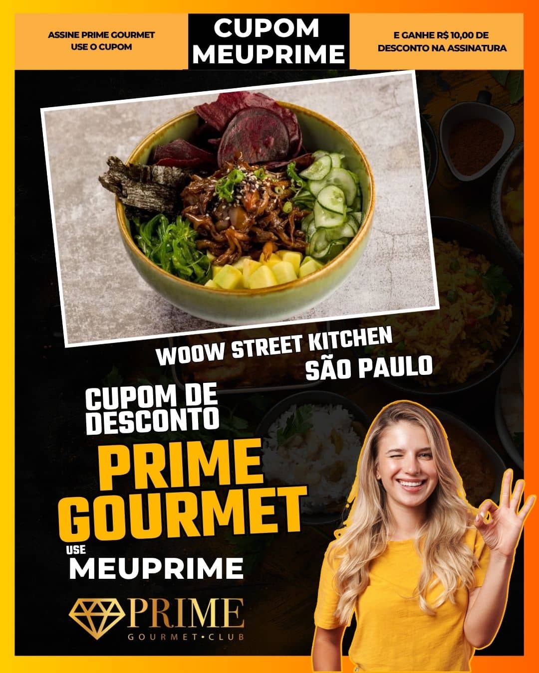 cupom desconto prime gourmet use meu prime woow street kitchen