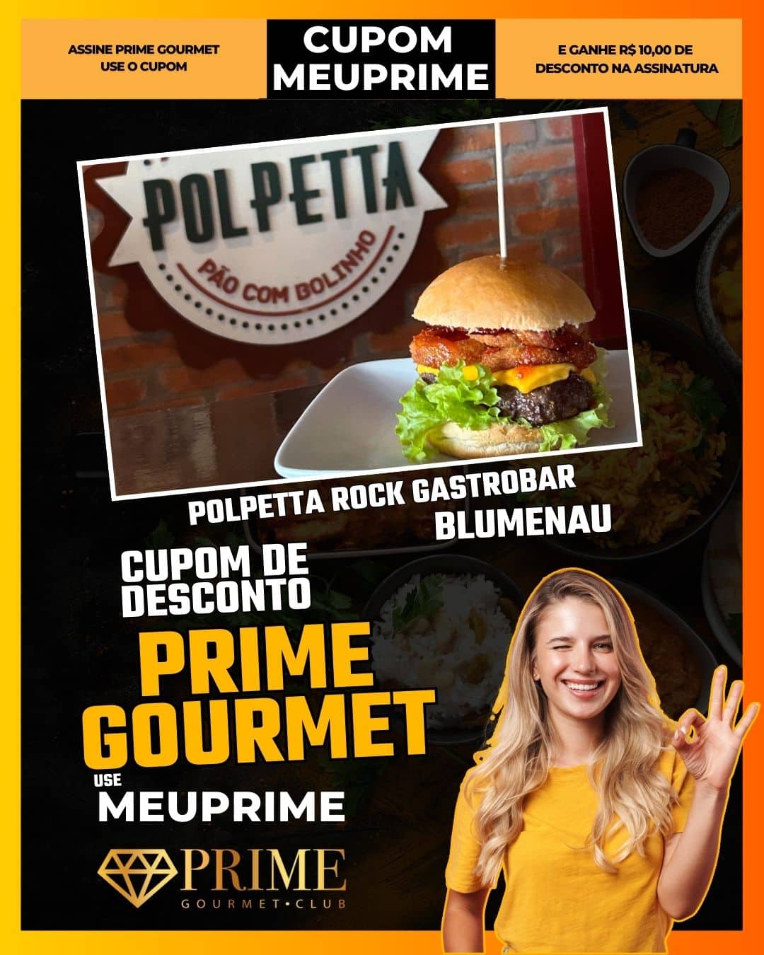 cupom desconto prime gourmet use meu prime blumenau polpetta rock gastrobar