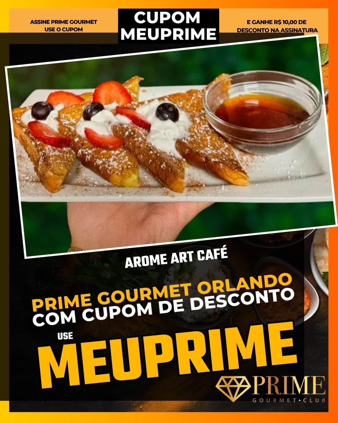 prime gourmet orlando cupom meuprime arome art cafÉ