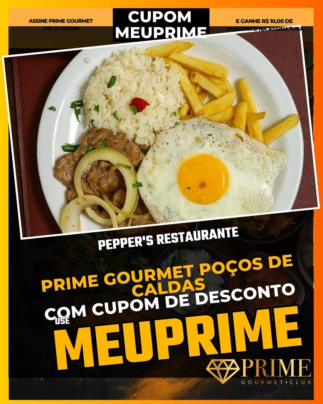 prime gourmet poçodecaldas cupom meuprime pepper's restaurante