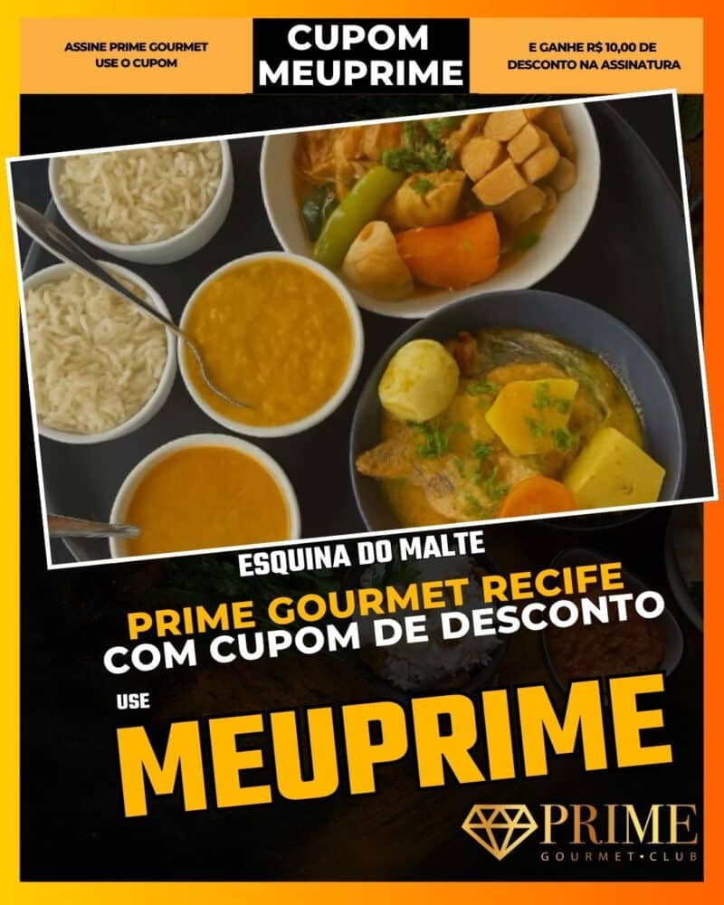 prime gourmet recife cupom meuprime esquina do malte