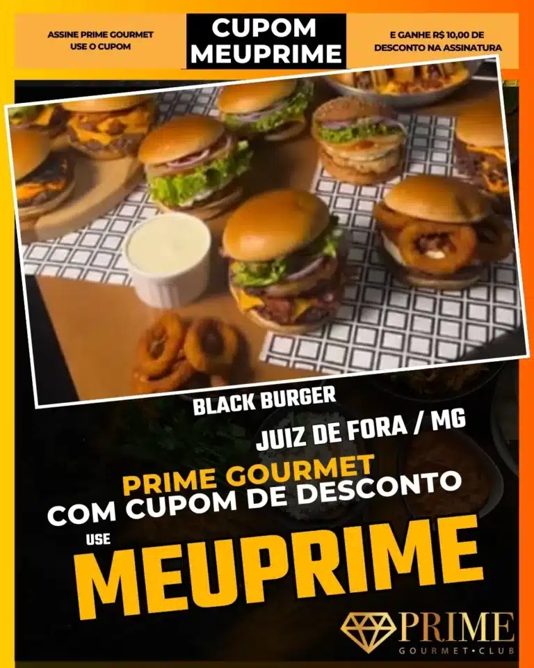hamburgueria sao pedro jf,black burger jf,smash burger,prime gourmet lanches,onde comer ufjf,lanche rapido jf,cupom desconto app,burger gourmet