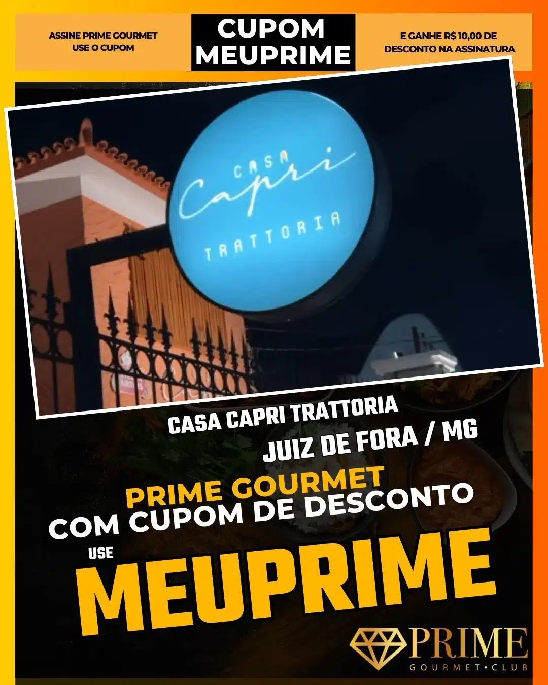 prime gourmet juiz de fora mg cupom meuprime casa capri trattoria