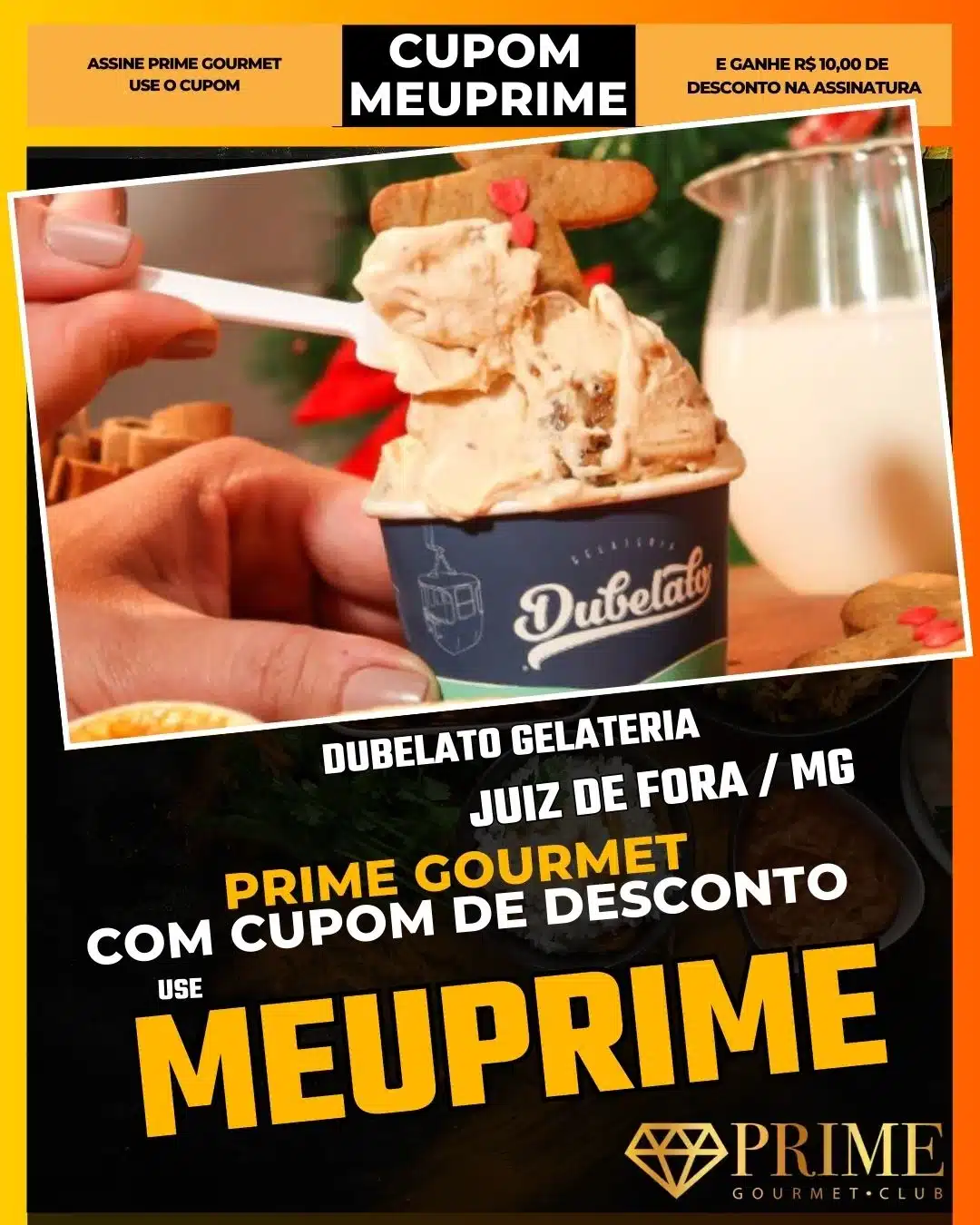 prime gourmet juiz de fora mg cupom meuprime dubelato gelateria
