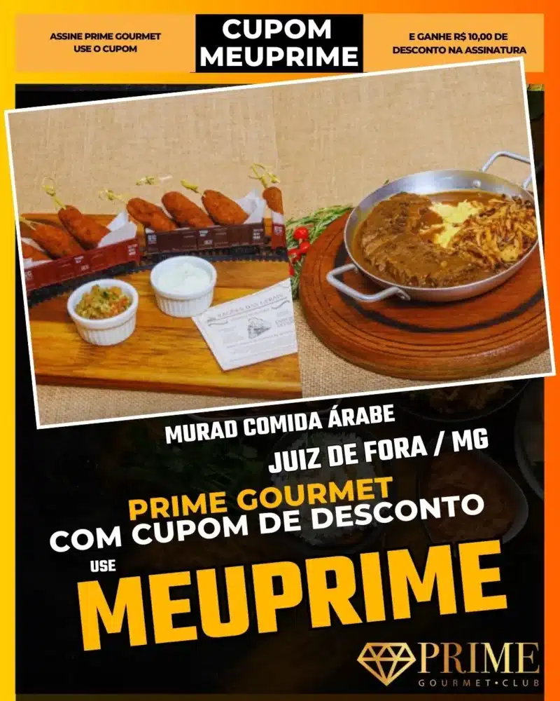 prime gourmet juiz de fora mg cupom meuprime murad comida Árabe