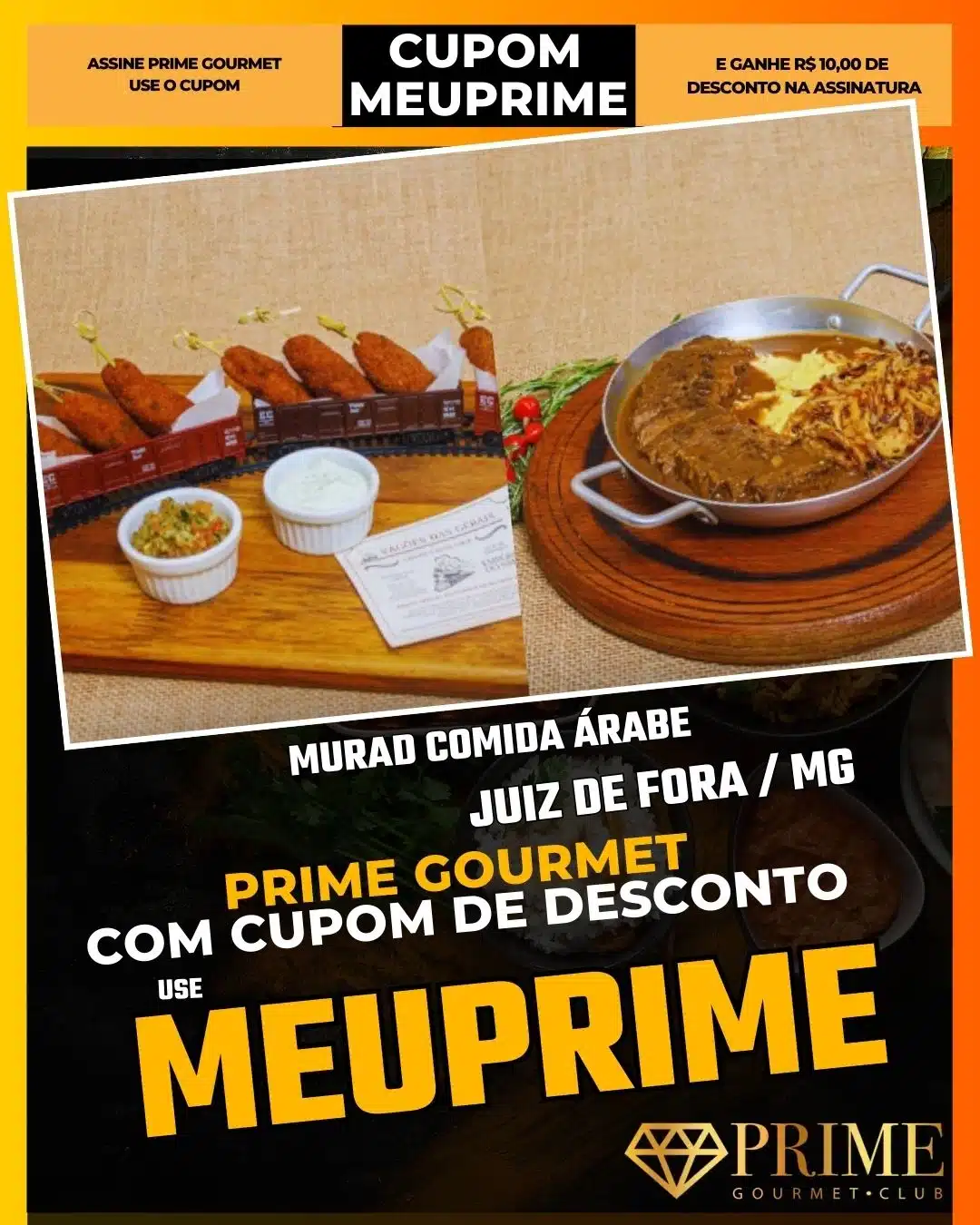 prime gourmet juiz de fora mg cupom meuprime murad comida Árabe