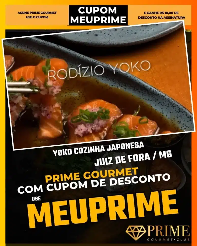 prime gourmet juiz de fora mg cupom meuprime yoko cozinha japonesa