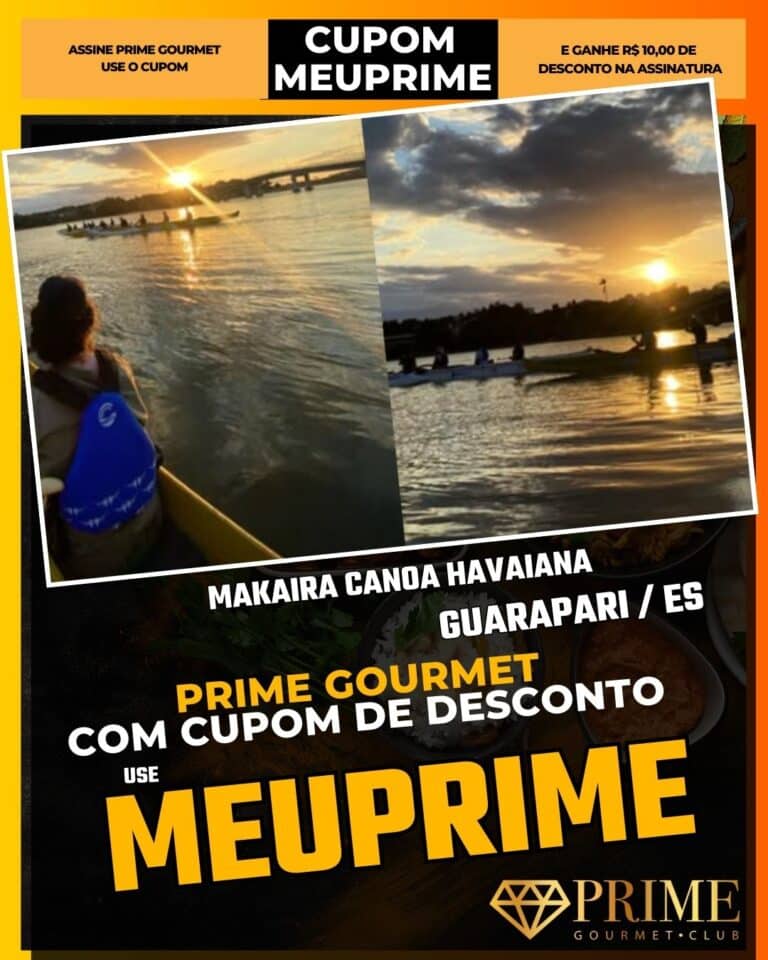 Makaira Canoa Havaiana Guarapari,Passeio de barco Guarapari,Esporte náutico ES,Prime Gourmet Lazer,Cupom MEUPRIME,Onde remar em Guarapari,Turismo de aventura ES,Aula de canoa havaiana