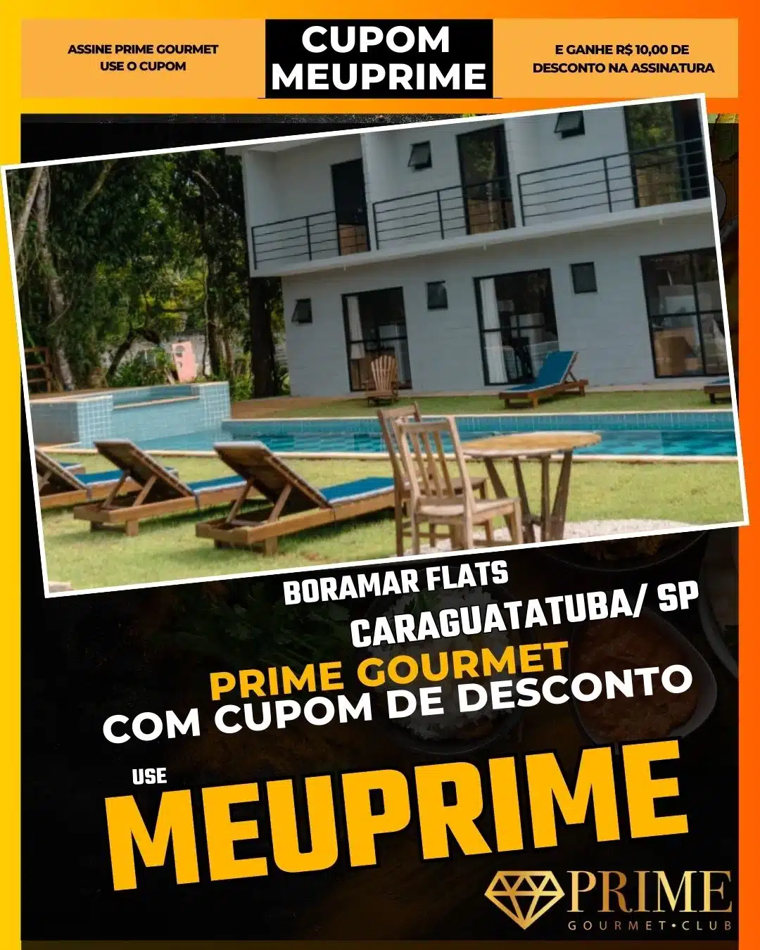 prime gourmet caraguatatuba sp cupom meuprime boramar flats