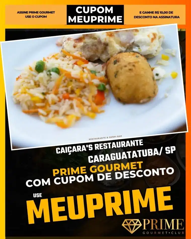 Caiçara's Restaurante Caraguá,Frutos do Mar Caraguatatuba,Moqueca Caiçara,Prime Gourmet Desconto,Peixe Fresco,Almoço de Domingo,Cupom MEUPRIME,Restaurante Tradicional
