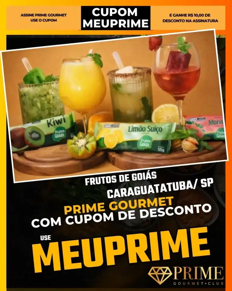 Frutos de Goiás Caraguatatuba,Sorvete de Pequi,Picolé Artesanal,Prime Gourmet Desconto,Açaí Caraguá,Sobremesa Saudável,Cupom MEUPRIME,Sorveteria Centro