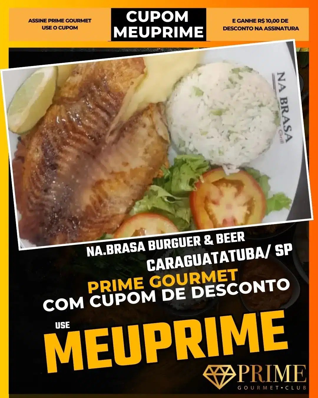 prime gourmet caraguatatuba sp cupom meuprime na.brasa burguer & beer