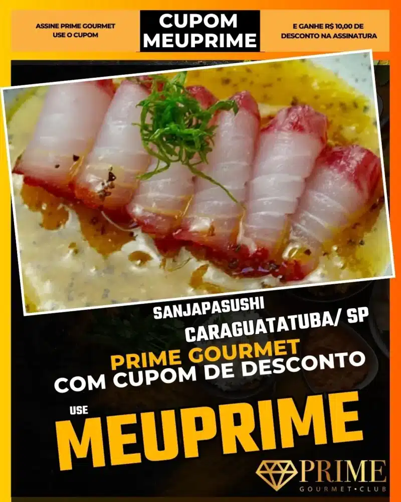 prime gourmet caraguatatuba sp cupom meuprime sanjapasushi