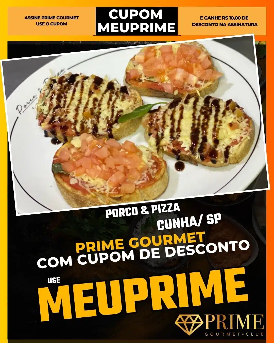 prime gourmet cunha sp cupom meuprime porco & pizza