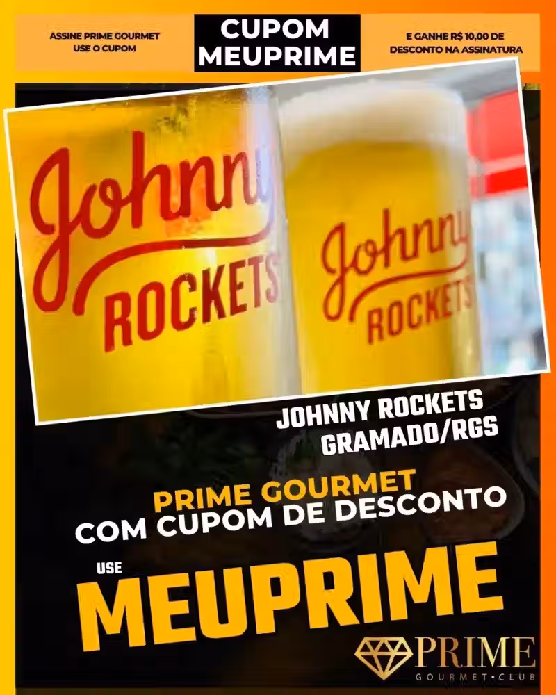 Johnny Rockets Gramado,Hamburgueria Americana,Prime Gourmet Desconto,Milkshake Gramado,Restaurante Anos 50,Cupom MEUPRIME,Onde comer barato Gramado,Garçons Dançantes